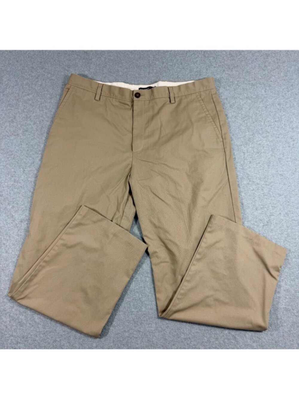 Dockers Classic Fit Men’s Khaki Pants 38x30 Beige Flat Front Chino Cotton Blend - Picture 2 of 9